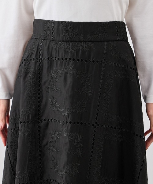 ROPE' PICNIC(ロペピクニック)の「刺繍レースフレアスカート(スカート・レディース・ホワイト/ブラック・FREE)」の12枚目の写真