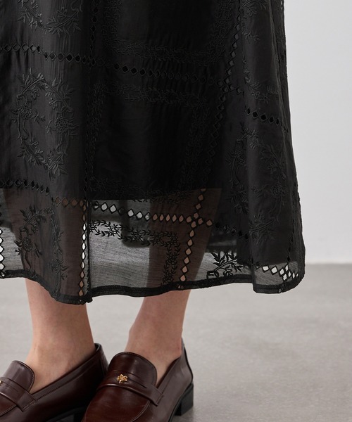 ROPE' PICNIC(ロペピクニック)の「刺繍レースフレアスカート(スカート・レディース・ホワイト/ブラック・FREE)」の10枚目の写真