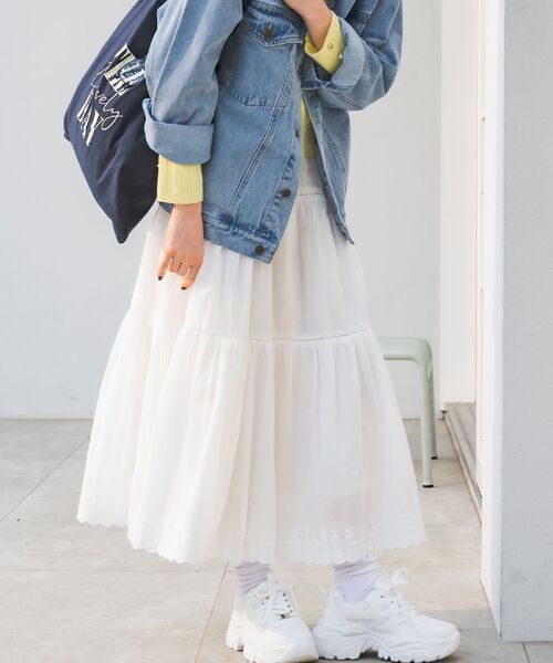 RETRO GIRL(レトロガール)の「コットンレースフレアSK(スカート・レディース・ホワイト・FREE)」の1枚目の写真