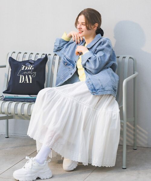 RETRO GIRL(レトロガール)の「コットンレースフレアSK(スカート・レディース・ホワイト/ブラック・FREE)」の12枚目の写真