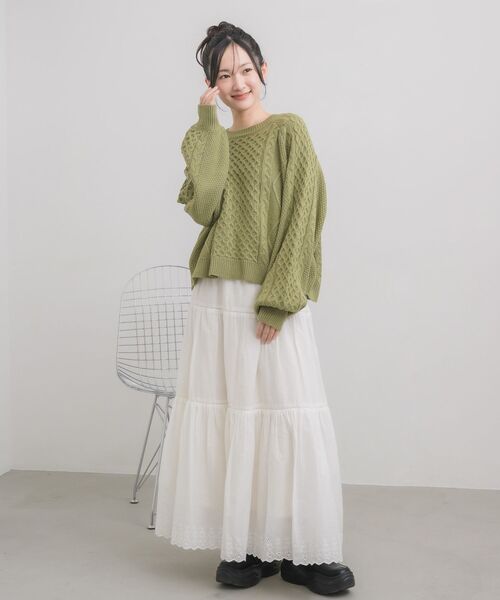 RETRO GIRL(レトロガール)の「コットンレースフレアSK(スカート・レディース・ホワイト/ブラック・FREE)」の20枚目の写真