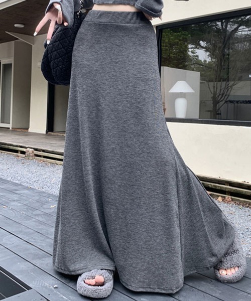 SallyLunn(サリーラン)の「リラクシーマキシロングスカート(スカート・レディース・ブラック/グレー・LARGE/MEDIUM)」の2枚目の写真