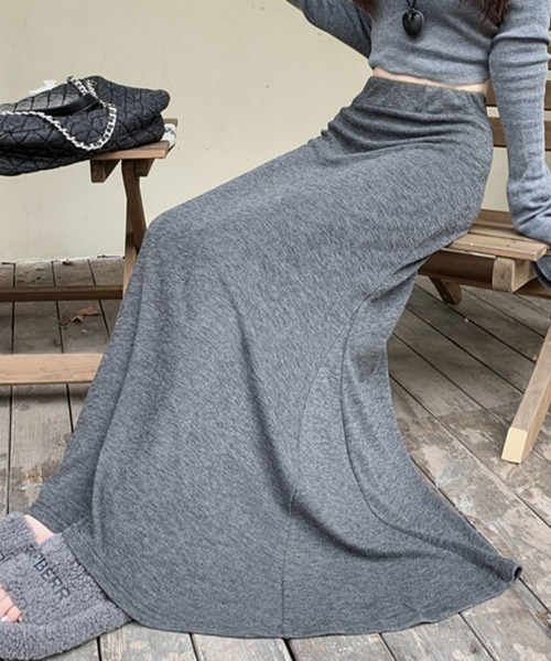 SallyLunn(サリーラン)の「リラクシーマキシロングスカート(スカート・レディース・ブラック/グレー・LARGE/MEDIUM)」の6枚目の写真