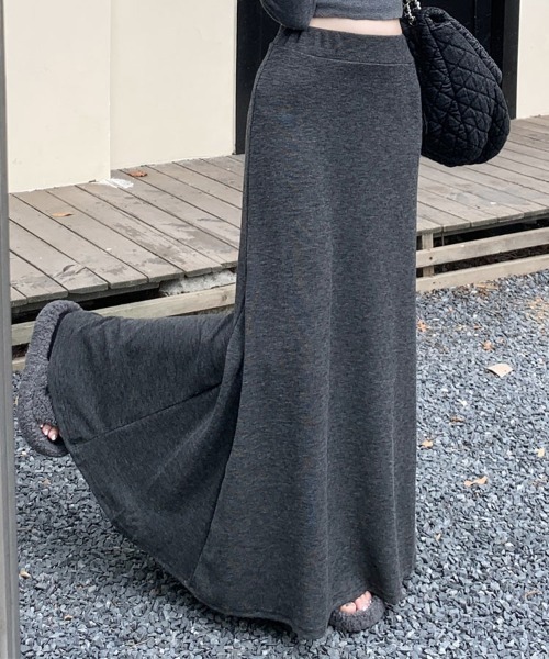 SallyLunn(サリーラン)の「リラクシーマキシロングスカート(スカート・レディース・ブラック/グレー・LARGE/MEDIUM)」の7枚目の写真