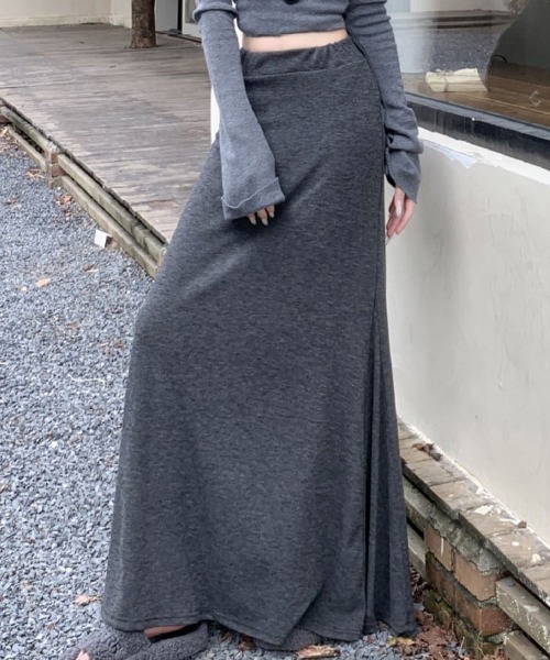 SallyLunn(サリーラン)の「リラクシーマキシロングスカート(スカート・レディース・ブラック/グレー・LARGE/MEDIUM)」の8枚目の写真