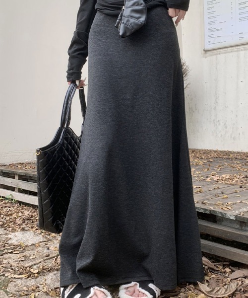 SallyLunn(サリーラン)の「リラクシーマキシロングスカート(スカート・レディース・ブラック/グレー・LARGE/MEDIUM)」の9枚目の写真