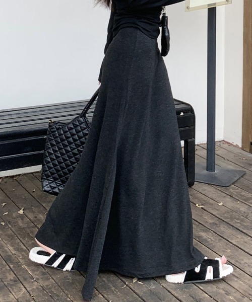 SallyLunn(サリーラン)の「リラクシーマキシロングスカート(スカート・レディース・ブラック/グレー・LARGE/MEDIUM)」の12枚目の写真
