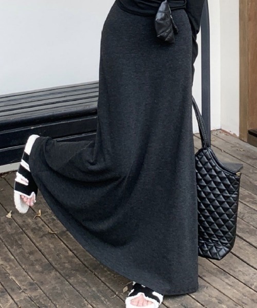 SallyLunn(サリーラン)の「リラクシーマキシロングスカート(スカート・レディース・ブラック/グレー・LARGE/MEDIUM)」の13枚目の写真