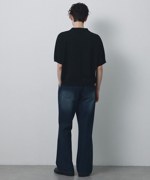 CIYOT(シヨウト)の「【CIYOT】ブークレ ショート スキッパーニットポロシャツ<接触冷感・UVカット・ウォッシャブル>(ポロシャツ・メンズ・グレー/ブラック/グレイッシュベージュ/ネイビー/ブラウン・S/M/L)」の7枚目の写真