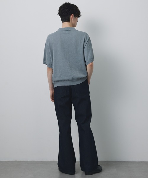 CIYOT(シヨウト)の「【CIYOT】ブークレ ショート スキッパーニットポロシャツ<接触冷感・UVカット・ウォッシャブル>(ポロシャツ・メンズ・グレー/ブラック/グレイッシュベージュ/ネイビー/ブラウン・S/M/L)」の20枚目の写真