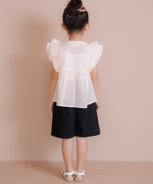 MAKE YOUR DAY（メイクユアデイ）の「フリルブラウス■80～140cm（シャツ/ブラウス・キッズ・サックスブルー/ピンク/オフホワイト・130/140/80/90/110/120/100）」の8枚目の写真