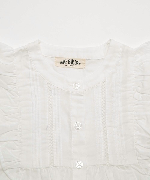 MAKE YOUR DAY（メイクユアデイ）の「フリルブラウス■80～140cm（シャツ/ブラウス・キッズ・サックスブルー/ピンク/オフホワイト・130/140/80/90/110/120/100）」の13枚目の写真