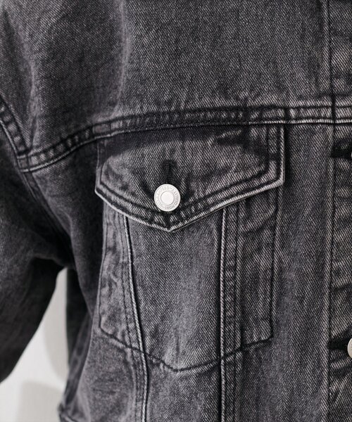 natural couture(ナチュラルクチュール)の「ショートデニムジャケット(デニムジャケット・レディース・ブラック/ブルー/サックスブルー・FREE)」の16枚目の写真