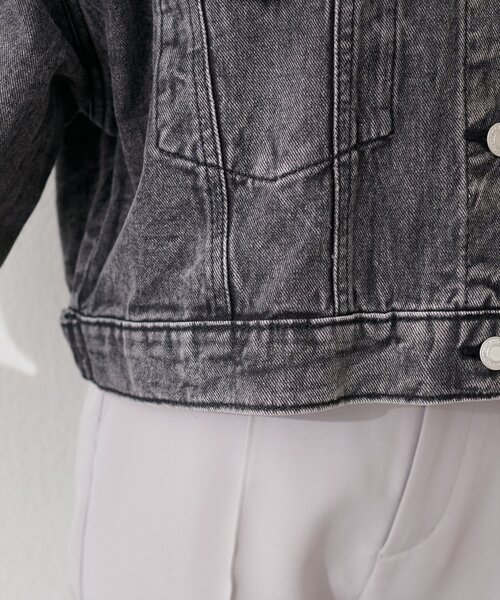natural couture(ナチュラルクチュール)の「ショートデニムジャケット(デニムジャケット・レディース・ブラック/ブルー/サックスブルー・FREE)」の17枚目の写真