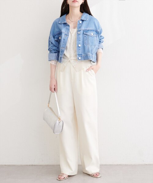 natural couture(ナチュラルクチュール)の「ショートデニムジャケット(デニムジャケット・レディース・ブラック/ブルー/サックスブルー・FREE)」の22枚目の写真