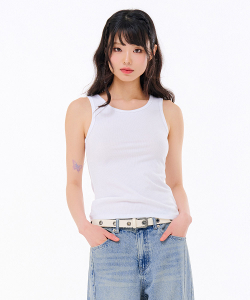 CHASECULT(チェイスカルト)の「レディース スリーブレスTシャツ-FDZG8251A01(Tシャツ/カットソー・レディース・ホワイト・85/90)」の2枚目の写真