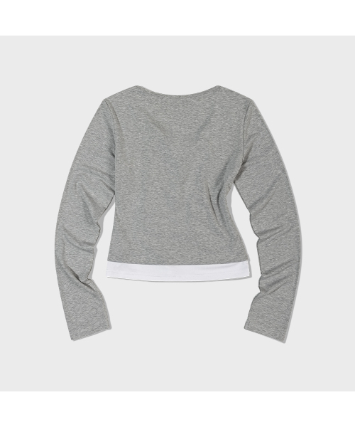 MOAA(モア)の「ホルターネックストリングレイヤードロングスリーブ (メランジェグレー)(Tシャツ/カットソー・レディース・その他・FREE)」の3枚目の写真