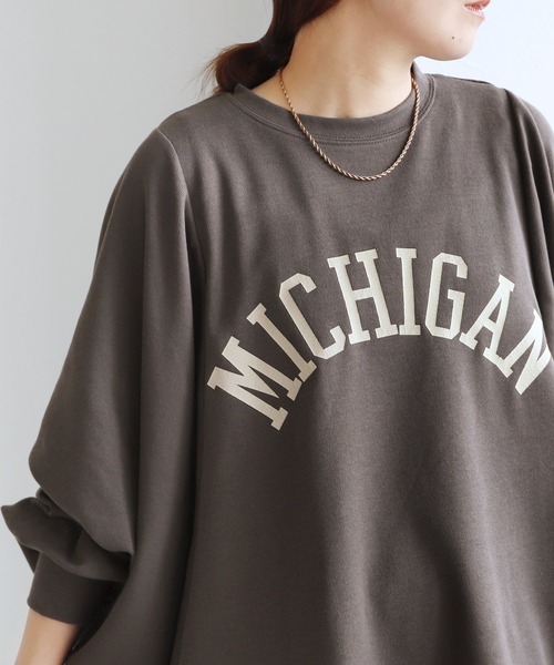 reca（レカ）の「袖ボリュームドルマンプルオーバー（Tシャツ/カットソー・レディース・グレイッシュベージュ/トップグレー/チャコール・FREE）」の7枚目の写真