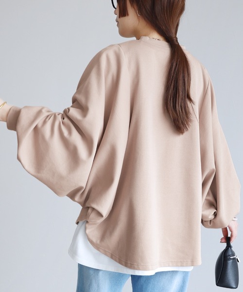 reca（レカ）の「袖ボリュームドルマンプルオーバー（Tシャツ/カットソー・レディース・グレイッシュベージュ/トップグレー/チャコール・FREE）」の10枚目の写真