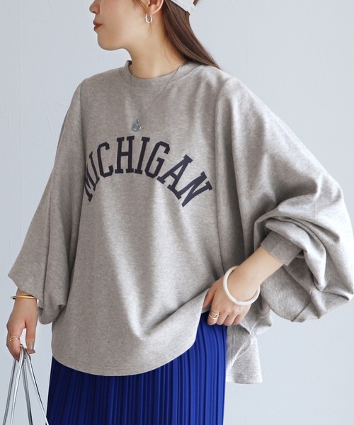 reca（レカ）の「袖ボリュームドルマンプルオーバー（Tシャツ/カットソー・レディース・グレイッシュベージュ/トップグレー/チャコール・FREE）」の16枚目の写真