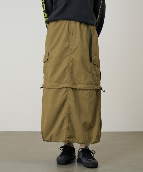 Gramicci(グラミチ)の「CONVERTIBLE CARGO SKIRT / コンバーチブルカーゴスカート Gramicci グラミチ(スカート・レディース・ブラック/カーキ・XL/L/M/S)」の2枚目の写真