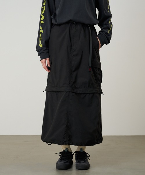 Gramicci(グラミチ)の「CONVERTIBLE CARGO SKIRT / コンバーチブルカーゴスカート Gramicci グラミチ(スカート・レディース・ブラック/カーキ・XL/L/M/S)」の1枚目の写真