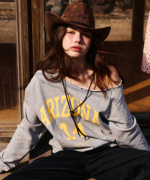 ERER(エルエル)の「Off-shoulder Arizona Sweatshirt Melange Gray(スウェット・レディース・ライトグレー・F)」の8枚目の写真