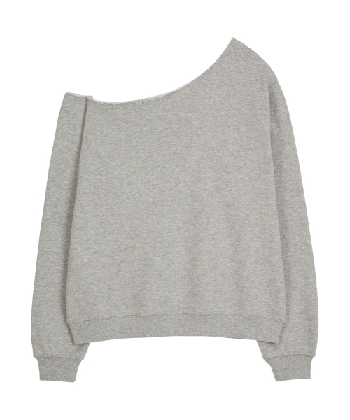ERER(エルエル)の「Off-shoulder Arizona Sweatshirt Melange Gray(スウェット・レディース・ライトグレー・F)」の4枚目の写真