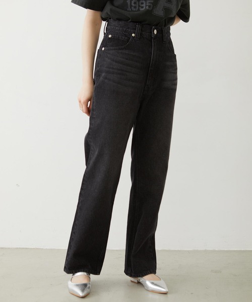 MILKFED.(ミルクフェド)の「STRAIGHT DENIM PANTS(デニムパンツ・レディース・インディゴブルー/ブラック/ライトブルー・S/M)」の8枚目の写真