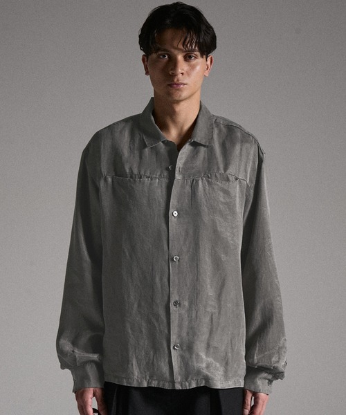 GRANCY(グランシー)の「【GRANCY】Vintage Fade Open-collar Shirt / ヴィンテージフェードオープンカラーシャツ(シャツ/ブラウス・メンズ・ベージュ系1/グレー系1・L/M/S)」の2枚目の写真