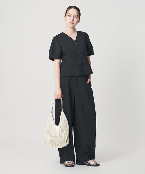 HELOYSE（エロイーズ）の「＜HELOYSE＞フリンジ ショルダーバッグ（ショルダーバッグ・レディース・ホワイト/ブラック・FREE）」の4枚目の写真