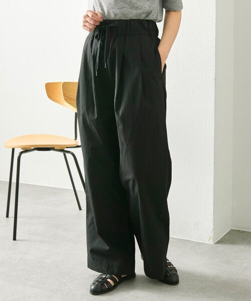 ear PAPILLONNER（イアパピヨネ）の「前後異素材パンツ【SUM1 STYLE】（その他パンツ・レディース・ブラック/ライトベージュ・FREE）」の4枚目の写真