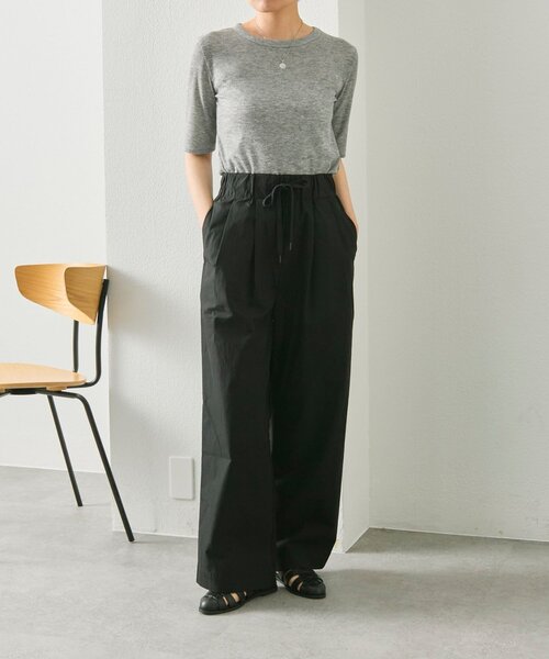 ear PAPILLONNER（イアパピヨネ）の「前後異素材パンツ【SUM1 STYLE】（その他パンツ・レディース・ブラック/ライトベージュ・FREE）」の8枚目の写真