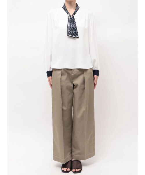 TONAL（トーナル）の「スカーフタイパールブラウス（シャツ/ブラウス・レディース・ピンク/ネイビー/オフホワイト・MEDIUM）」の7枚目の写真