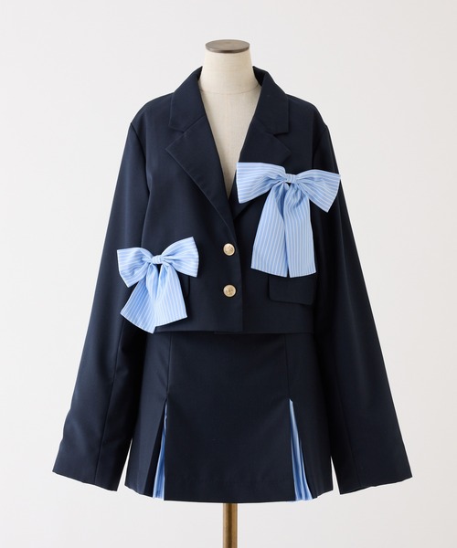 one after another NICE CLAUP（ワンアフターアナザーナイスクラップ）の「【セットアップ可能】配色プリーツスカート（スカート・レディース・チャコールグレー/ブラック/ネイビー・SMALL/MEDIUM）」の5枚目の写真