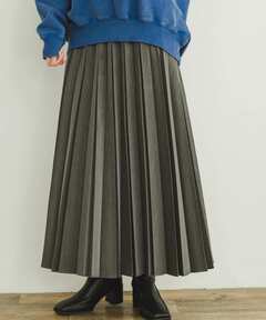 tanakadaisuke/タナカダイスケ】silver buckle pleats skirt/シルバー