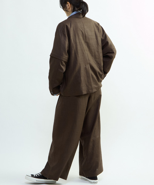 CONVERSE TOKYO（コンバーストウキョウ）の「【HL】LINEN LIKE 2WAY TAILORED JACKET（テーラードジャケット・レディース・グレー/ブラウン・FREE）」の10枚目の写真