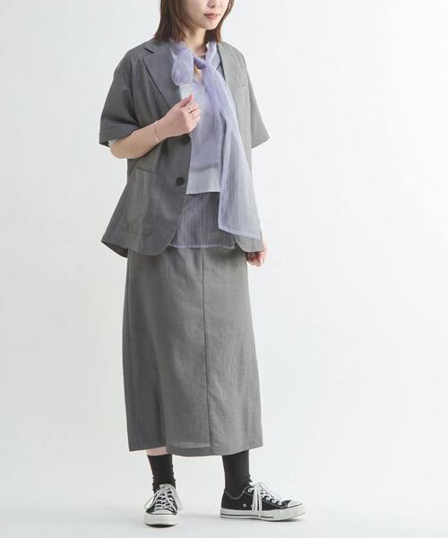 CONVERSE TOKYO（コンバーストウキョウ）の「【HL】LINEN LIKE 2WAY TAILORED JACKET（テーラードジャケット・レディース・グレー/ブラウン・FREE）」の21枚目の写真