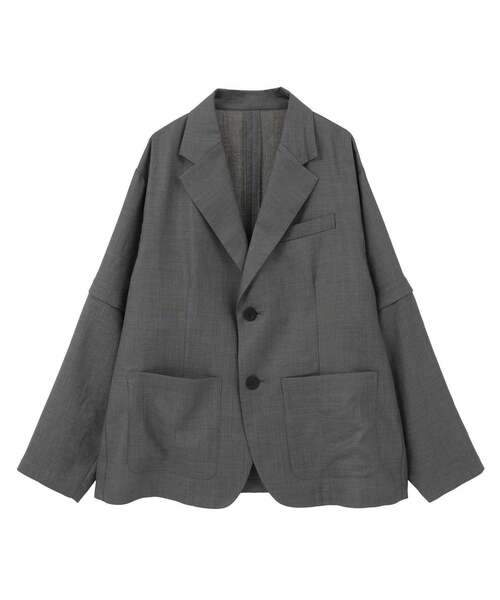 CONVERSE TOKYO(コンバーストウキョウ)の「【HL】LINEN LIKE 2WAY TAILORED JACKET(テーラードジャケット・レディース・グレー/ブラウン・FREE)」の15枚目の写真