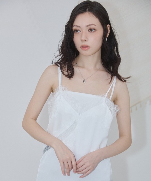 ENVYM（アンビー）の「サテンレースアシメワンピース（ワンピース・レディース・ブラック/ブラウン/ホワイト・FREE）」の13枚目の写真