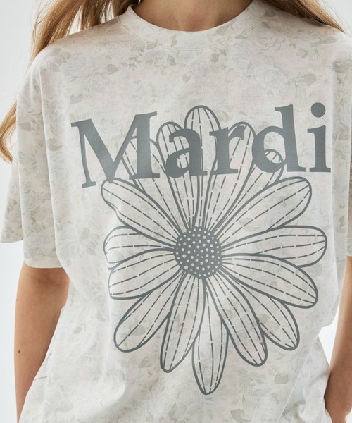 Mardi Mercredi(マルディメクルディ)の「TSHIRT FLEUR FLOWERMARDI / Tシャツ フルール フラワーマルディ(Tシャツ/カットソー・レディース・ピンクベージュ/ベージュ/パープル/ブルーグレー・FREE)」の9枚目の写真