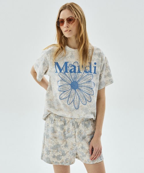 Mardi Mercredi(マルディメクルディ)の「TSHIRT FLEUR FLOWERMARDI / Tシャツ フルール フラワーマルディ(Tシャツ/カットソー・レディース・ピンクベージュ/ベージュ/パープル/ブルーグレー・FREE)」の20枚目の写真