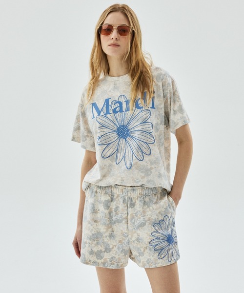 Mardi Mercredi(マルディメクルディ)の「TSHIRT FLEUR FLOWERMARDI / Tシャツ フルール フラワーマルディ(Tシャツ/カットソー・レディース・ピンクベージュ/ベージュ/パープル/ブルーグレー・FREE)」の21枚目の写真