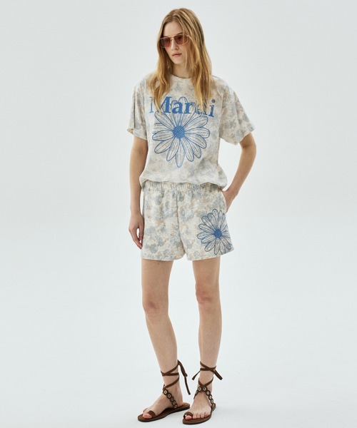 Mardi Mercredi(マルディメクルディ)の「TSHIRT FLEUR FLOWERMARDI / Tシャツ フルール フラワーマルディ(Tシャツ/カットソー・レディース・ピンクベージュ/ベージュ/パープル/ブルーグレー・FREE)」の22枚目の写真