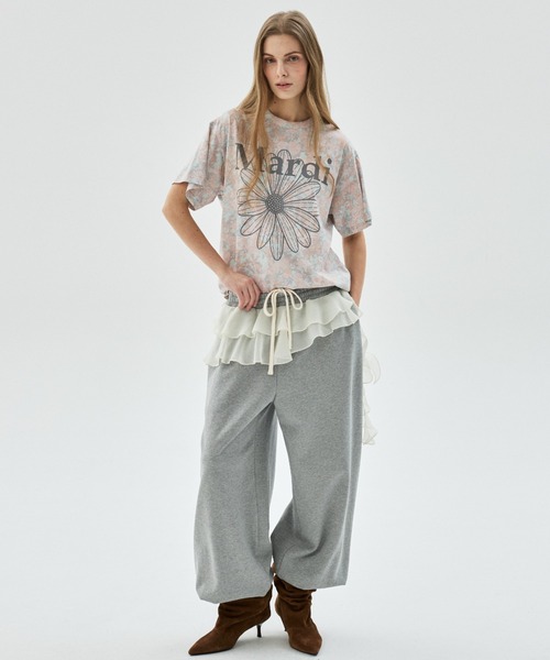 Mardi Mercredi(マルディメクルディ)の「TSHIRT FLEUR FLOWERMARDI / Tシャツ フルール フラワーマルディ(Tシャツ/カットソー・レディース・ピンクベージュ/ベージュ/パープル/ブルーグレー・FREE)」の17枚目の写真