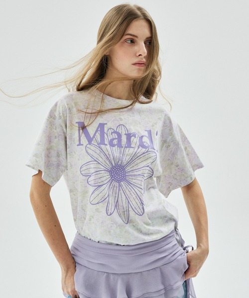 Mardi Mercredi(マルディメクルディ)の「TSHIRT FLEUR FLOWERMARDI / Tシャツ フルール フラワーマルディ(Tシャツ/カットソー・レディース・ピンクベージュ/ベージュ/パープル/ブルーグレー・FREE)」の10枚目の写真