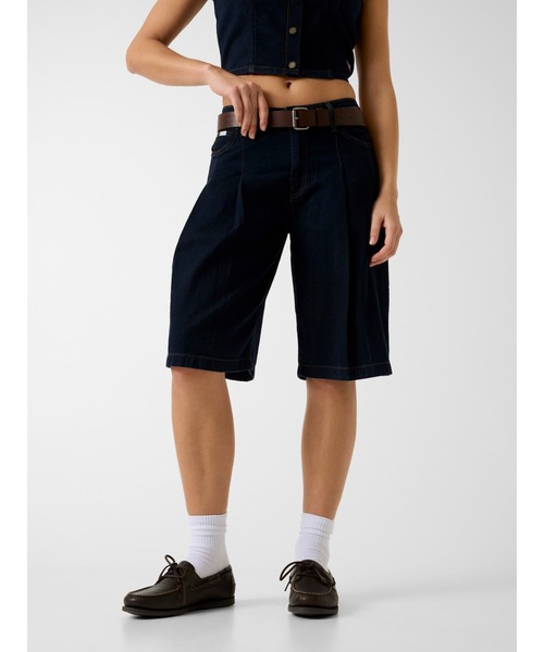 GUESS JEANS Pleated Bermuda デニムパンツ ショートパンツ ショーツ
