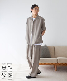 Firsthand（ファーストハンド）の「Firsthand/ファーストハンド 機能性素材 オープンカラー ショートスリーブ シャツ セットアップ 3点セット / ウォッシャブル / UVカット / 速乾性 / 接触冷感（セットアップ）」