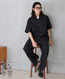 Firsthand（ファーストハンド）の「Firsthand ファーストハンド 機能性素材 オープンカラー ショートスリーブ シャツ セットアップ 3点セット   ウォッシャブル   UVカット   速乾性   接触冷感（セットアップ）」