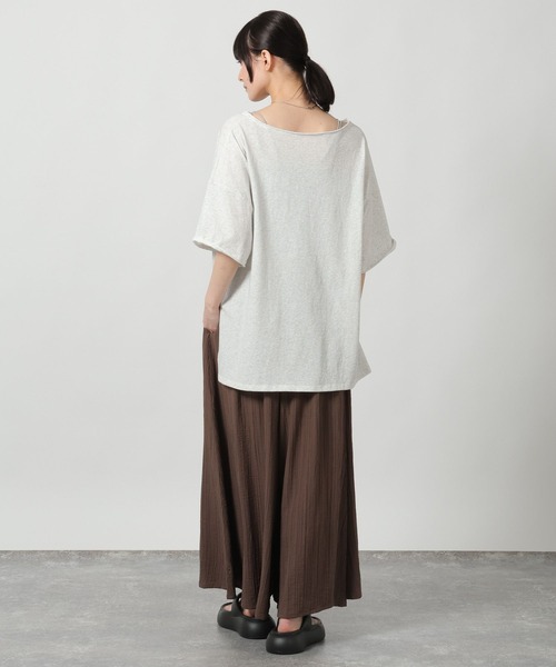 LAKOLE（ラコレ）の「スラブアソートロゴT / 671506（Tシャツ/カットソー・レディース・杢グレー/チャコール/イエロー・FREE）」の6枚目の写真